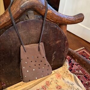 Local European Brown Bag with Silver and Black Accents